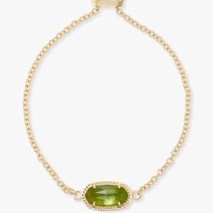Elaina Gold Adjustable Chain Bracelet in Peridot Illusion